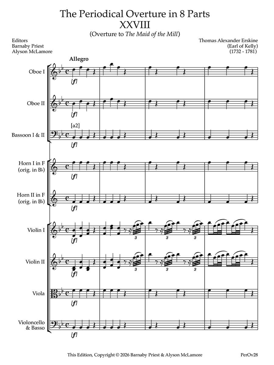 Erskine: Overture to The Maid of the Mill