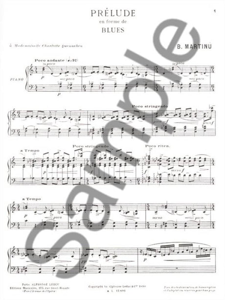 Martinů: 8 Préludes, H 181