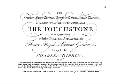 Dibdin: The Touchstone or Harlequin Traveller, 1779