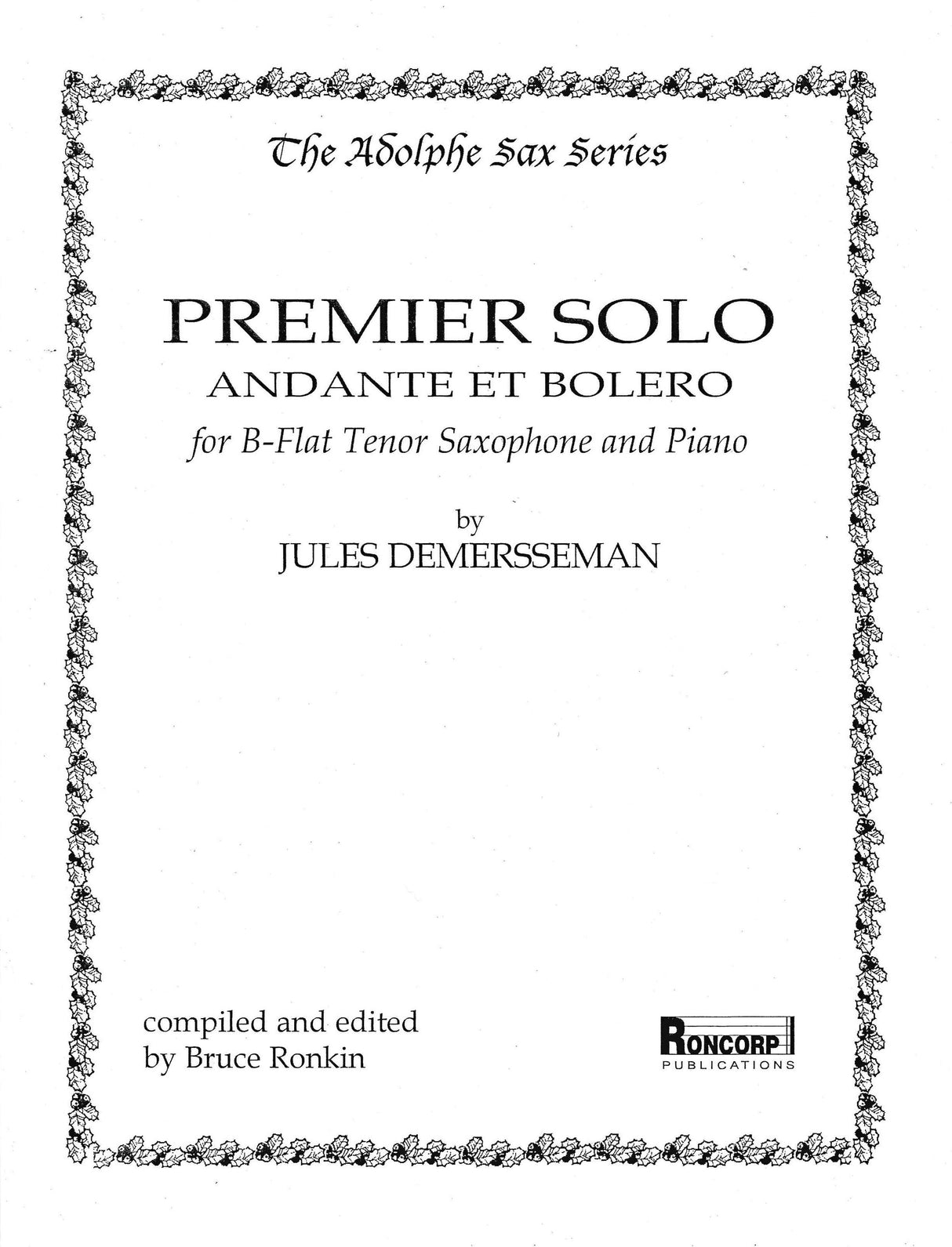 Demersseman: Premier Solo (Andante et bolero)