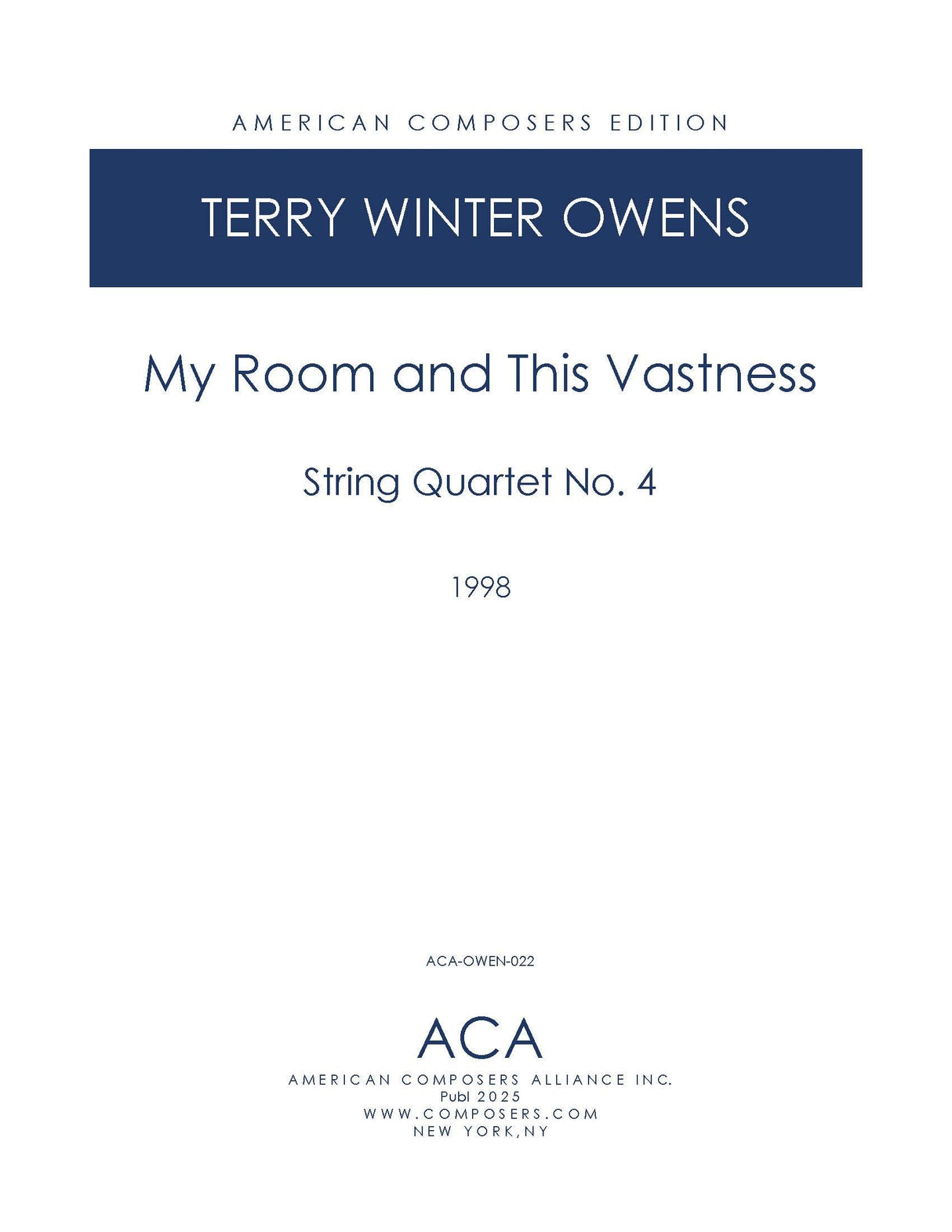 T.W. Owens: My Room and This Vastness