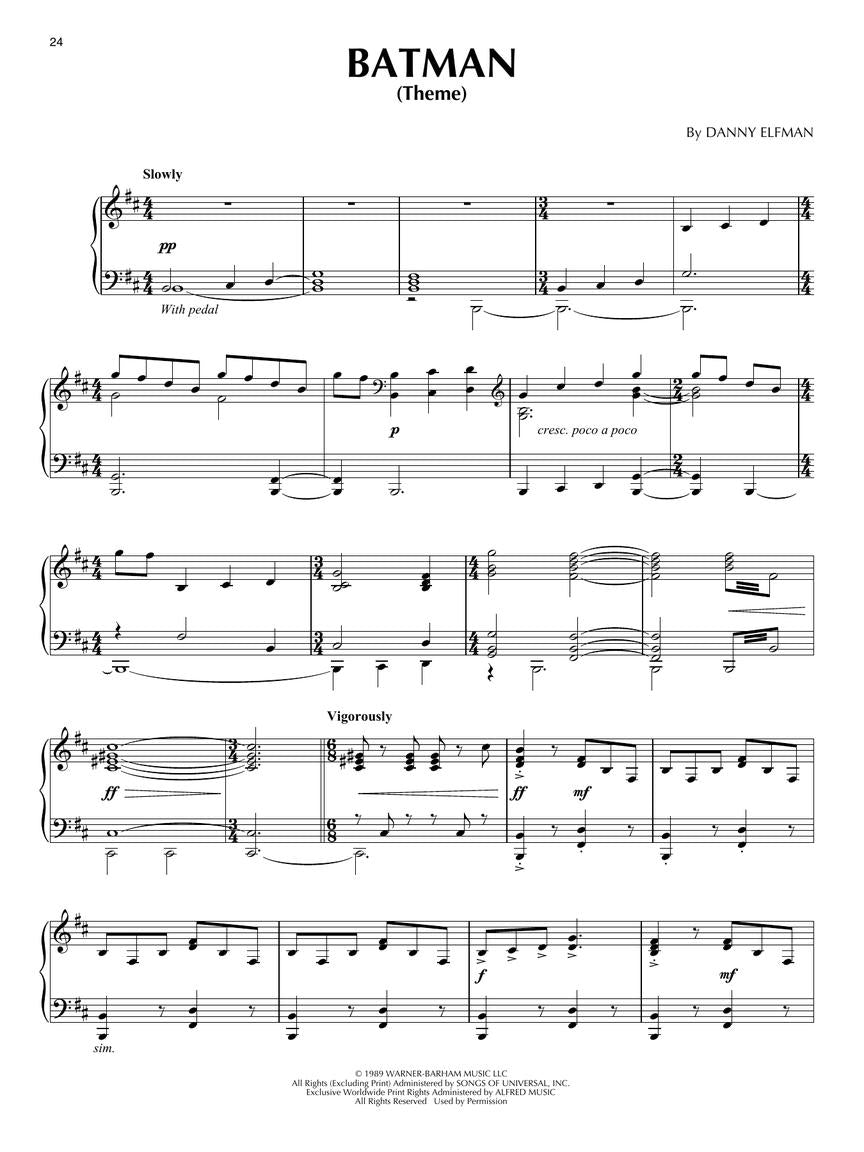 The Movie & TV Music of Danny Elfman (arr. for piano)