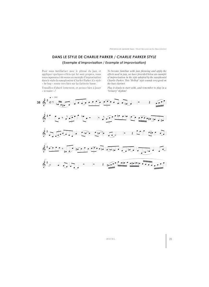 Short Synopsis on the Bass Clarinet