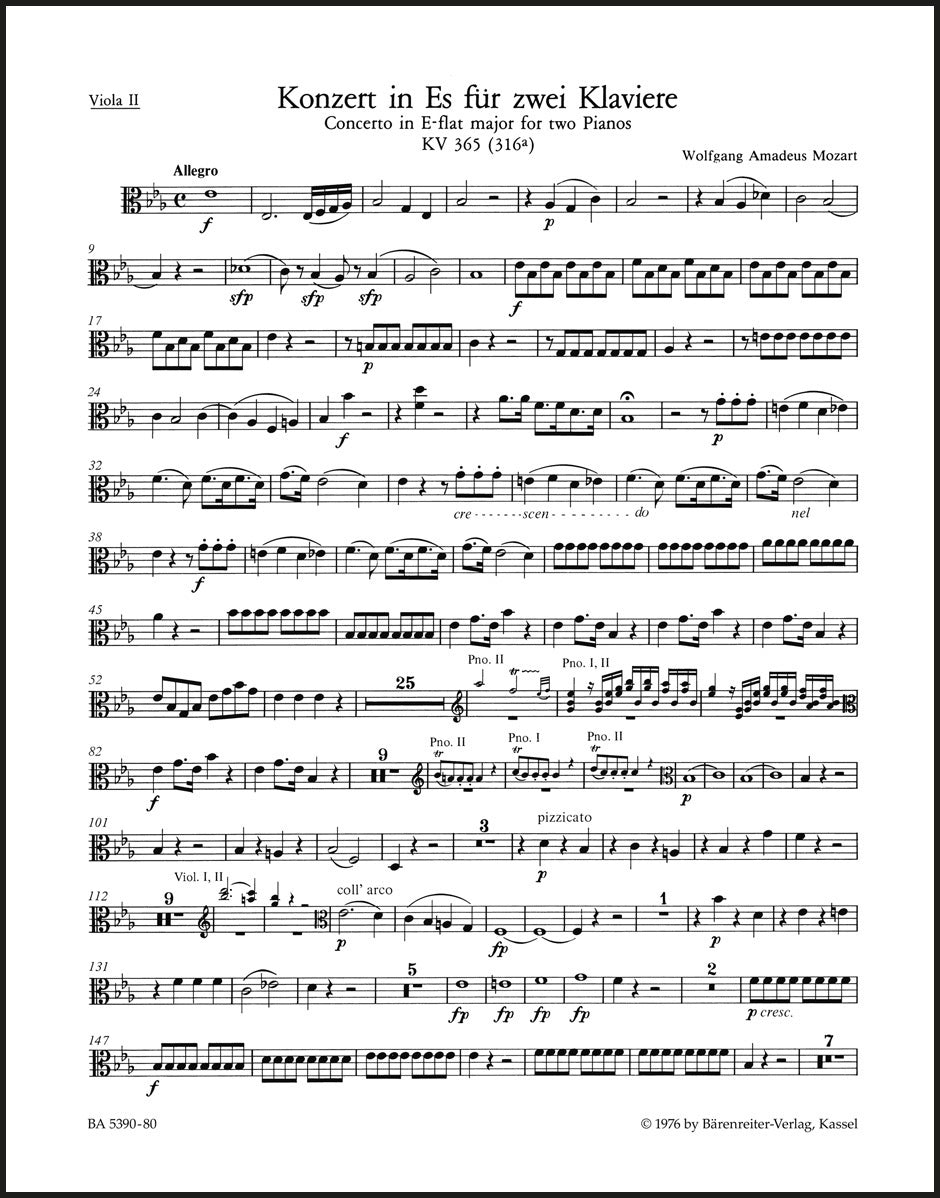 Mozart: Concerto for Two Pianos No. 10 in E-flat Major, K. 365
