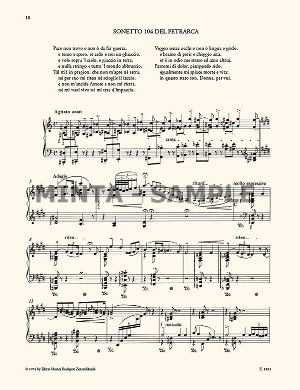 Liszt: 3 Petrarch Sonnets