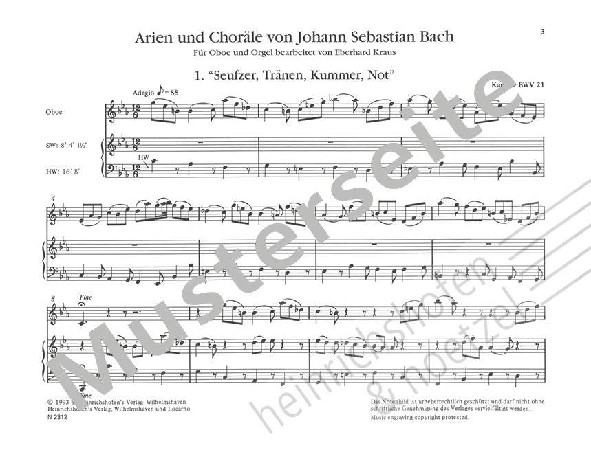 Bach: 6 Arias and Chorales (arr. for oboe & organ)