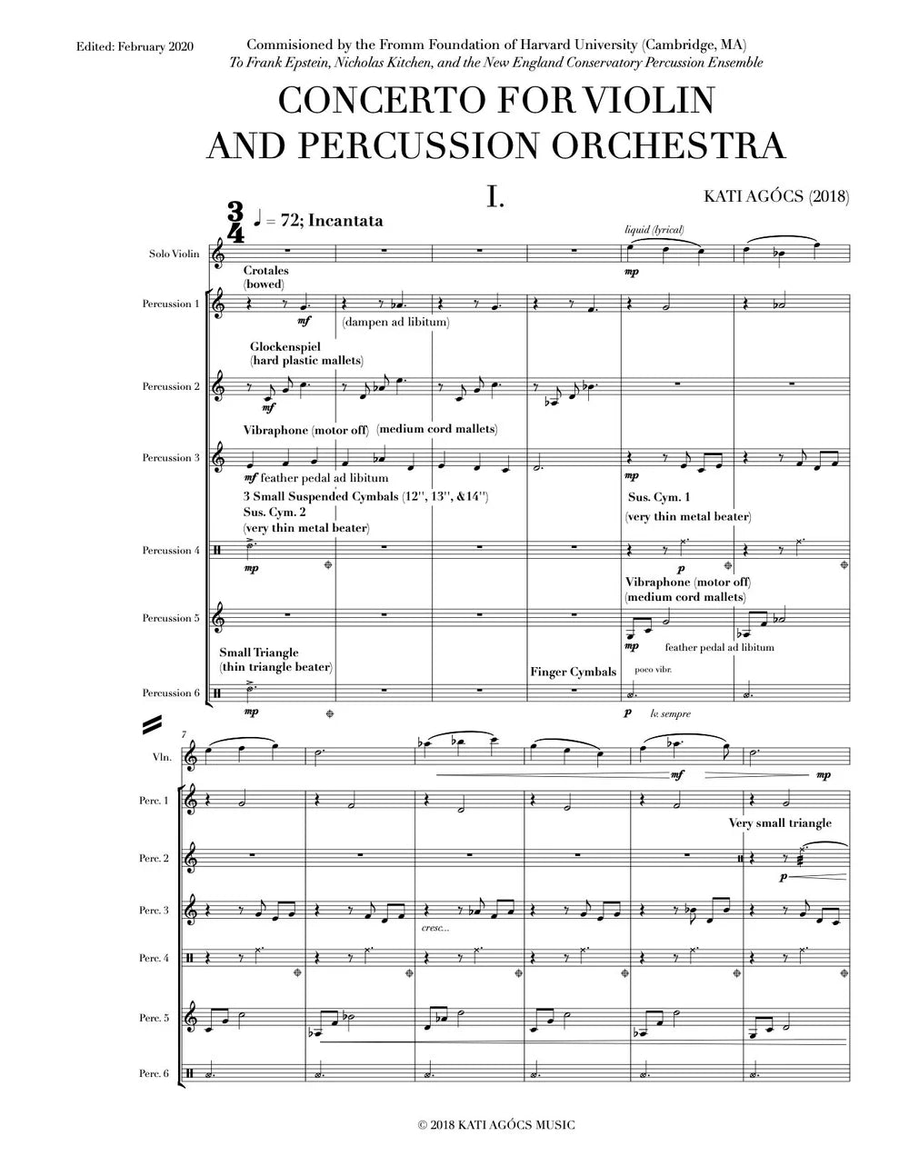 Agócs: Concerto for Violin & Percussion