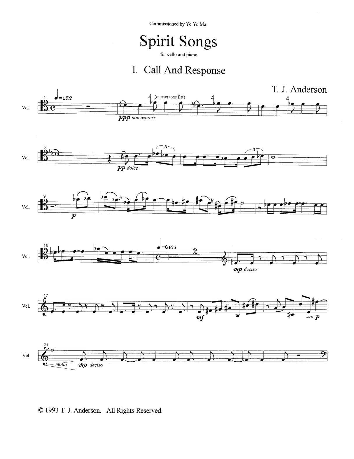 Anderson: Spirit Songs