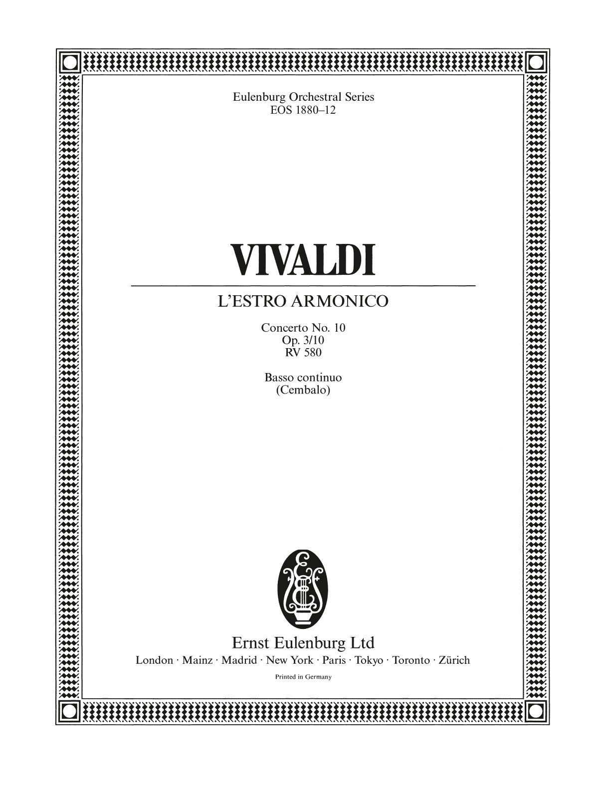 Vivaldi: L'Estro Armonico Concerto in B Minor, RV 580, Op. 3, No. 10