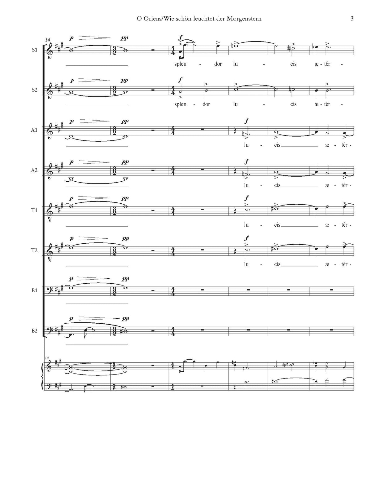H. Biggs: O Oriens/Wie schön leuchtet der Morgenstern