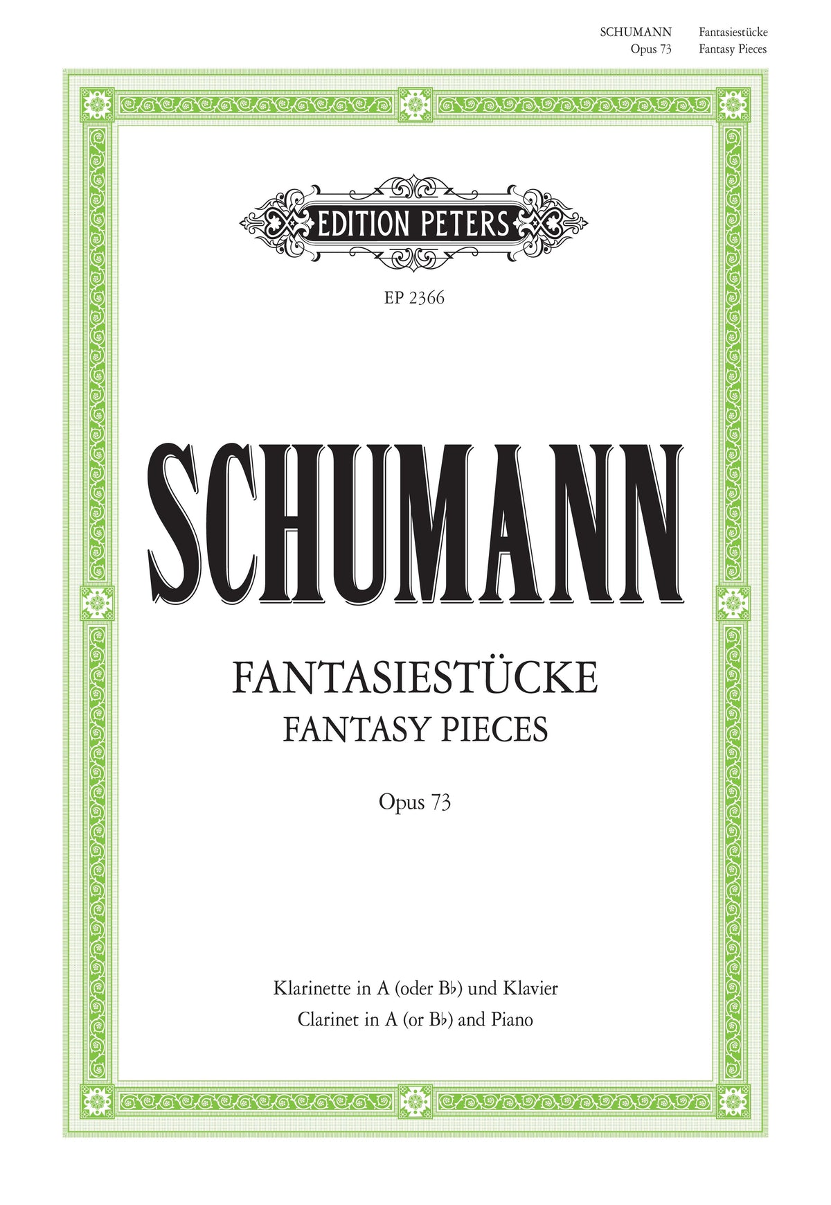 Schumann: Fantasiestücke, Op. 73