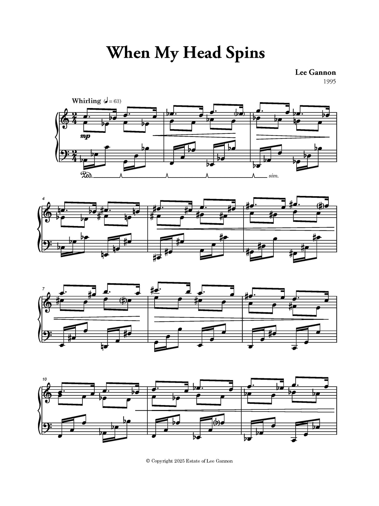 Gannon: When My Head Spins