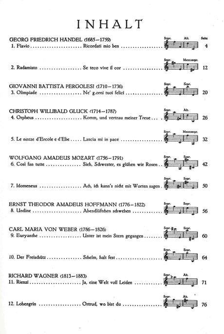 12 Opera Duets for 2 Female Voices