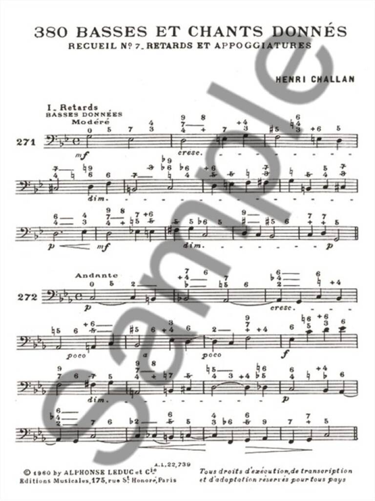 Challan: Basses et Chants Donnés - 7a (Retards et appoggiatures)