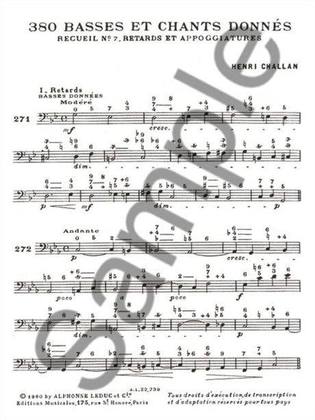 Challan: Basses et Chants Donnés - 7a (Retards et appoggiatures)