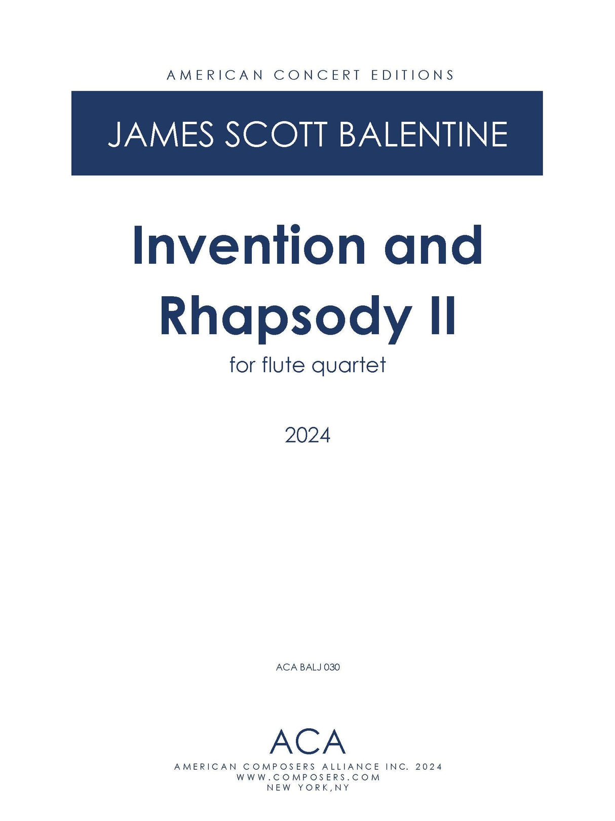 Balentine: Invention & Rhapsody II
