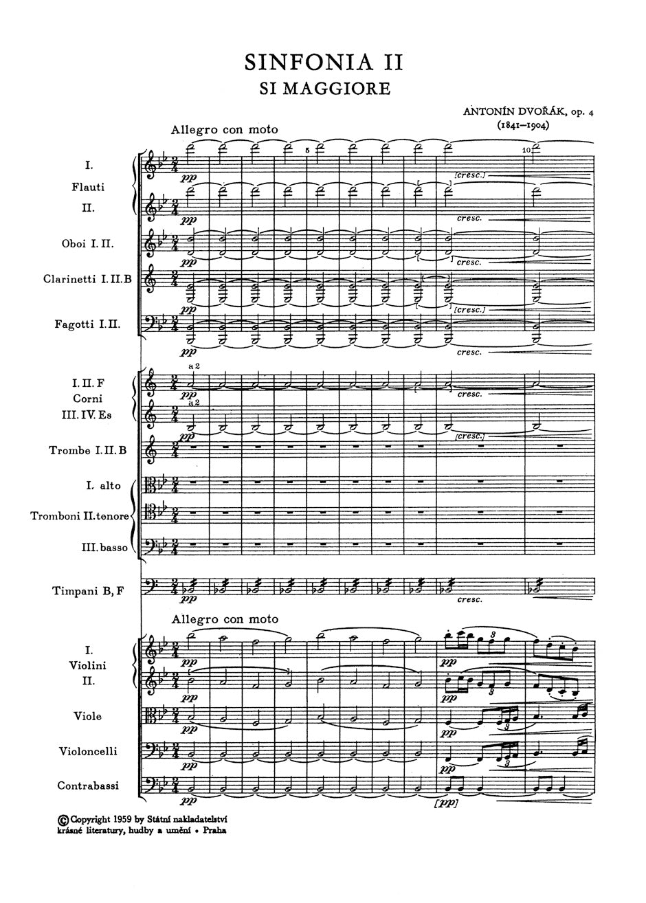 Dvořák: Symphony No. 2 in B-flat Major, B. 12, Op. 4 – Ficks Music