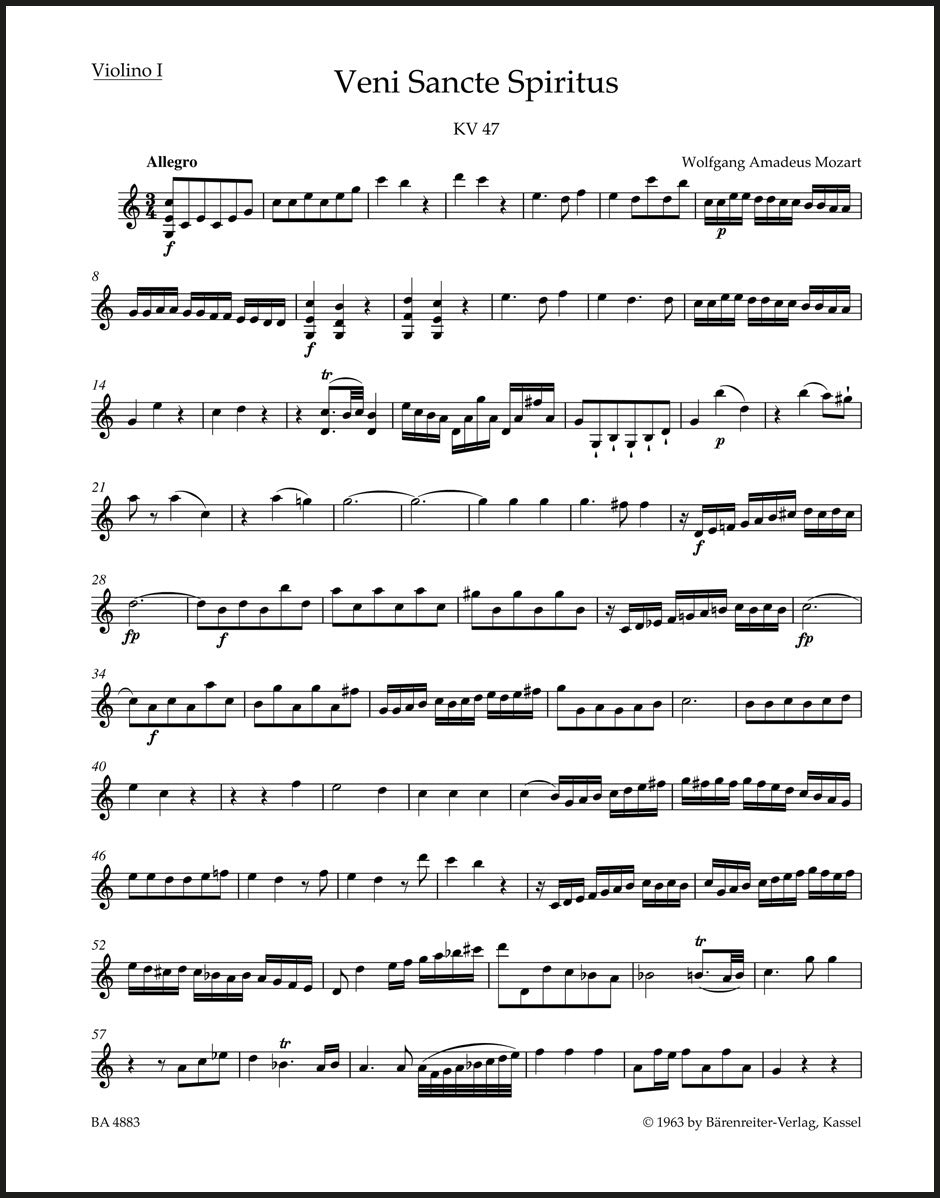 Mozart: Veni Sancte Spiritus, K. 47