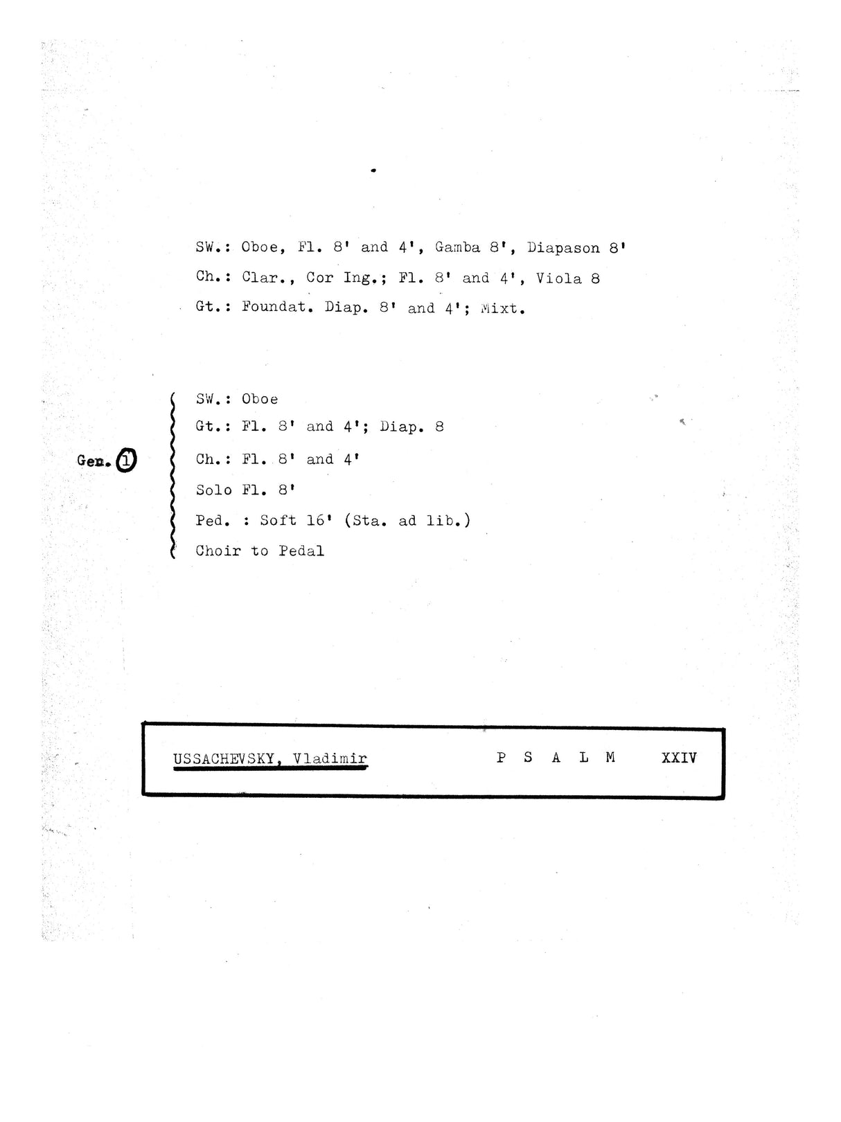 Ussachevsky: Psalm 24