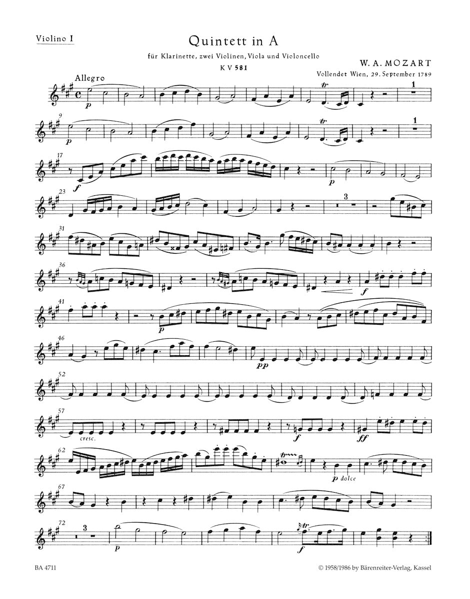 Mozart: Clarinet Quintet in A Major, K. 581 (