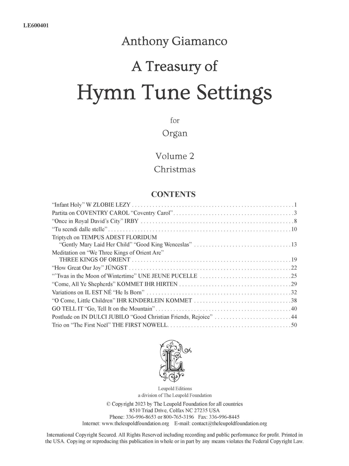 Giamanco: A Treasury of Hymn Tune Settings - Volume 2