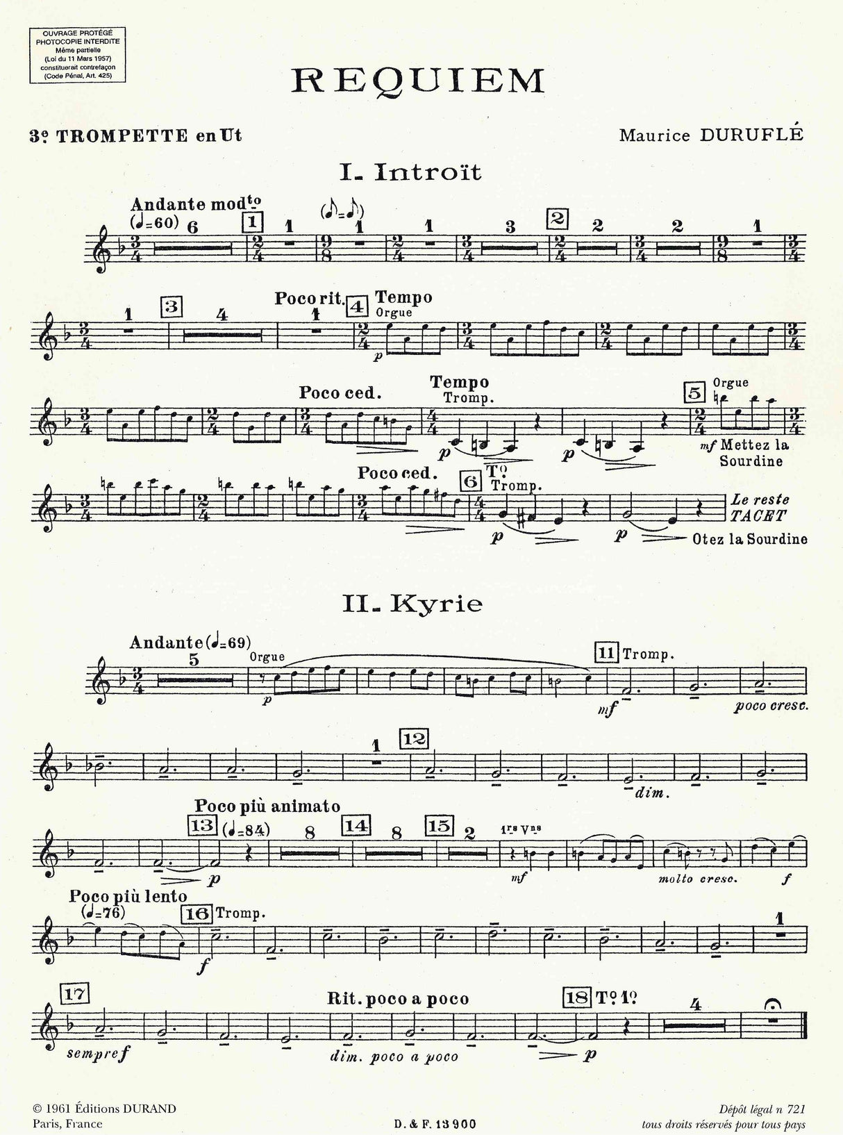 Duruflé: Requiem, Op. 9 - Reduced Orchestration
