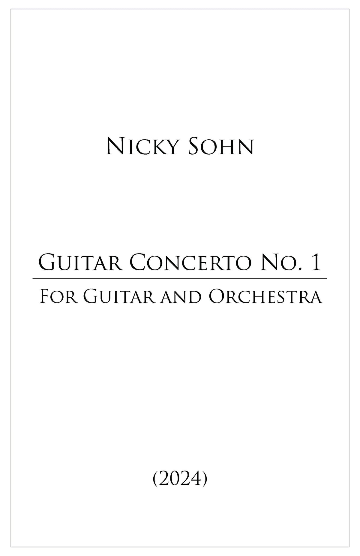 Sohn: Guitar Concerto No. 1 (Version for Guitar & Sinfonietta)