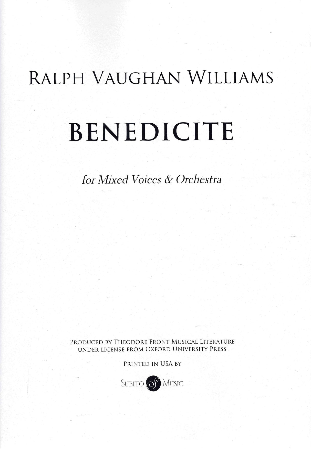 Vaughan Williams: Benedicite
