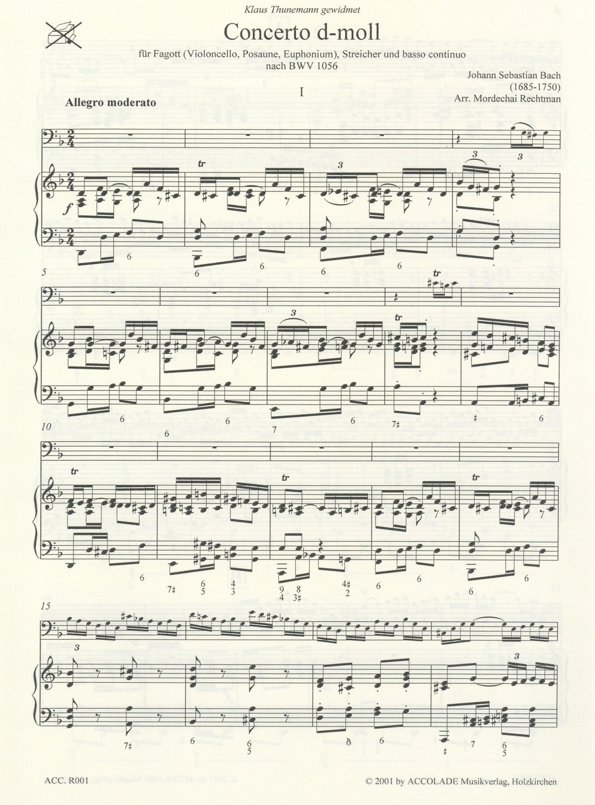 Bach: Concerto in D Minor, BWV 1056 (arr. for bassoon)