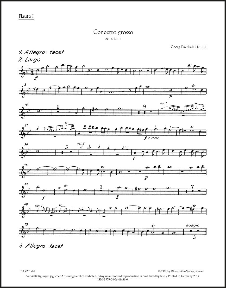 Handel: Concerto grosso in B-flat Major, HWV 312