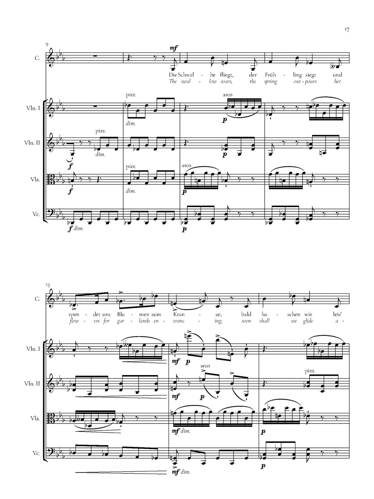 Weigl: Three Songs for Contralto and String Quartet