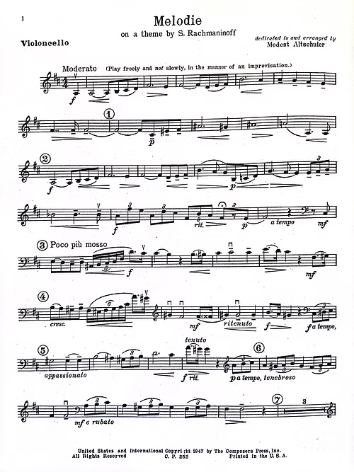 Altschuler: Melodie On A Theme by S. Rachmaninoff