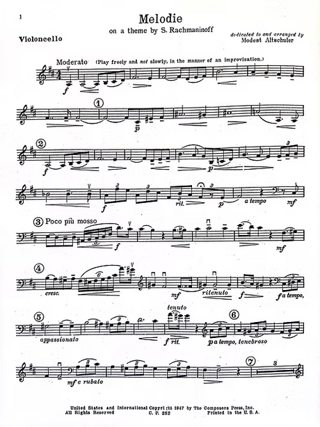 Altschuler: Melodie On A Theme by S. Rachmaninoff