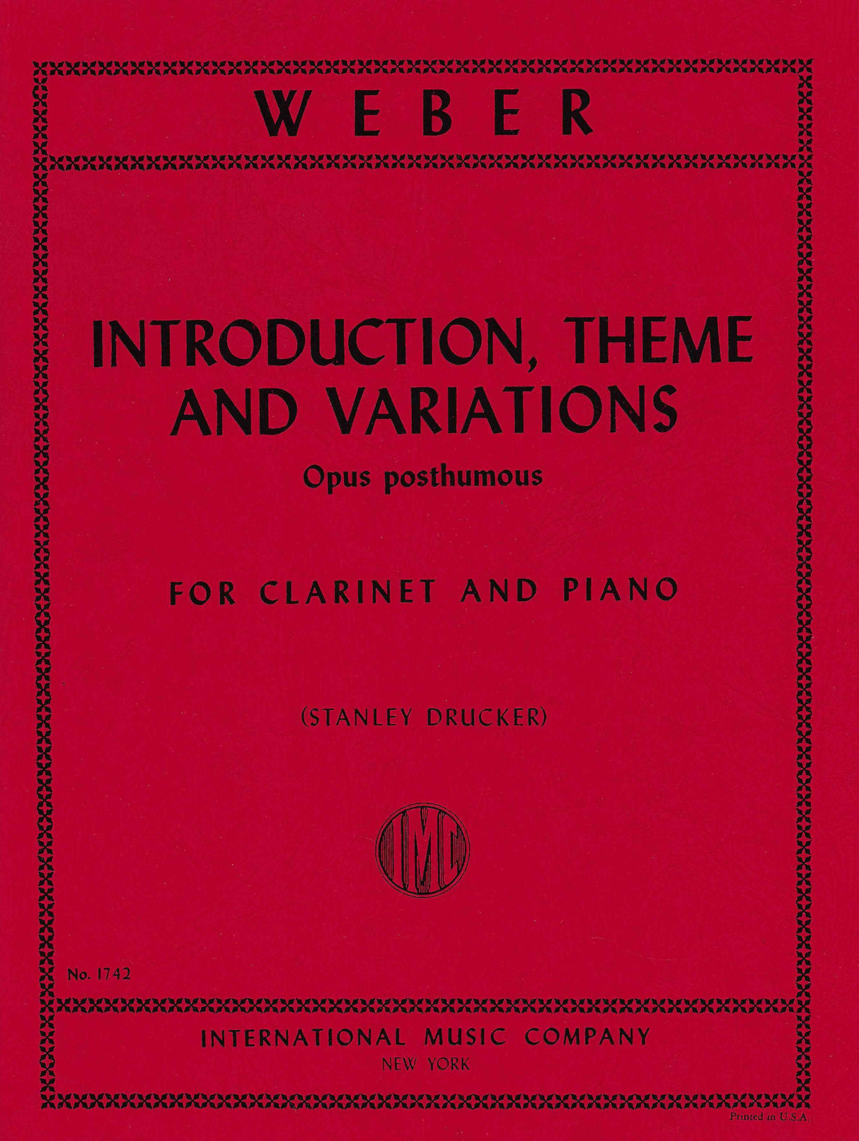 Weber: Introduction, Theme and Variations (arr. for clarinet & piano)