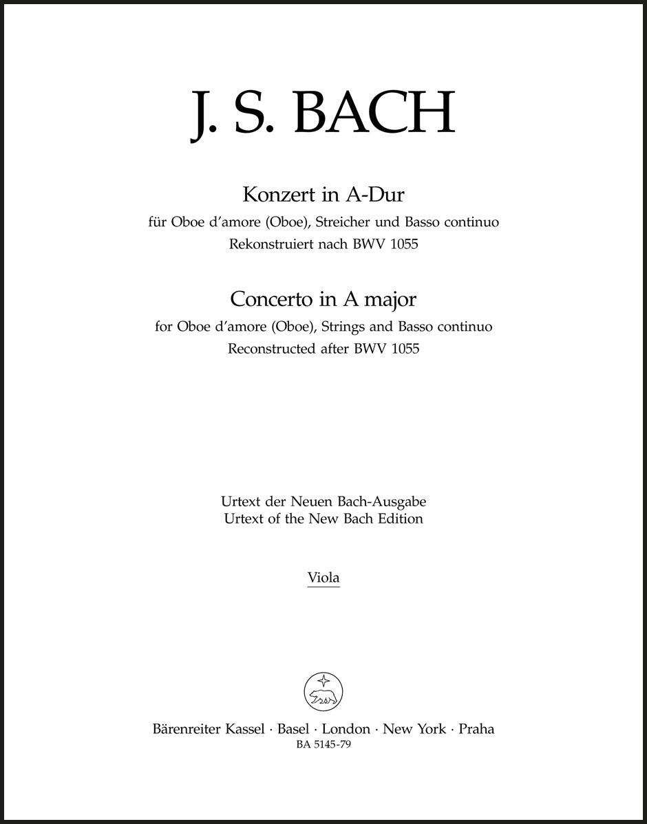 その他 Bach: Oboe Works Bach: Oboe Concerto in A Major – Ficks Music