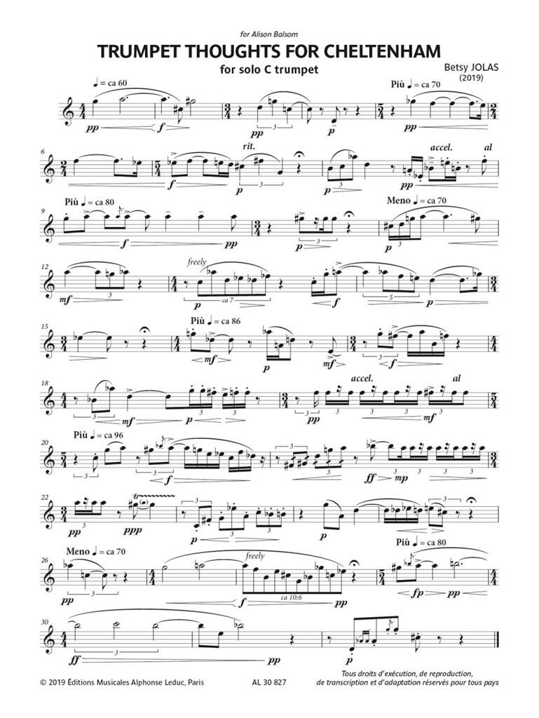 Jolas: Trumpet Thoughts for Cheltenham