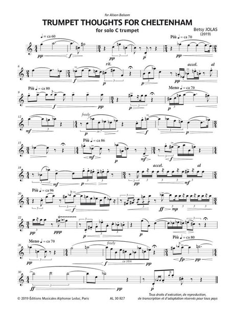 Jolas: Trumpet Thoughts for Cheltenham