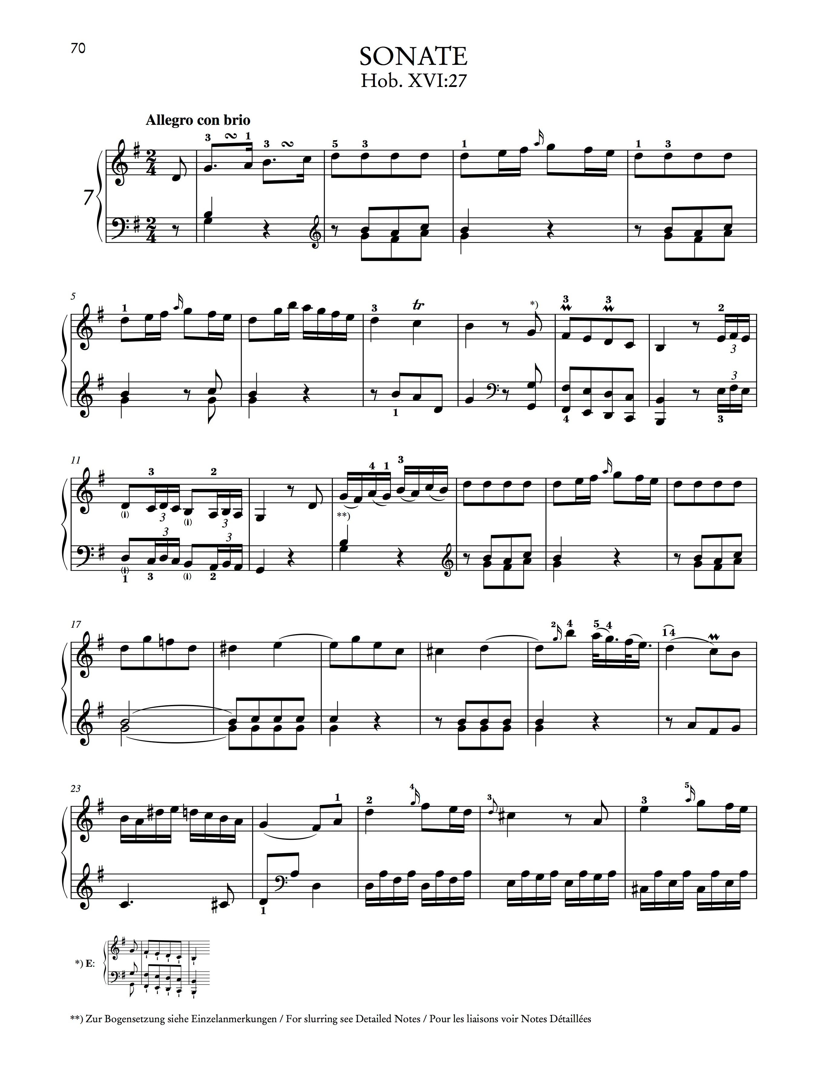 J. Haydn: Sonata in G Major, Hob. XVI:27 – Ficks Music