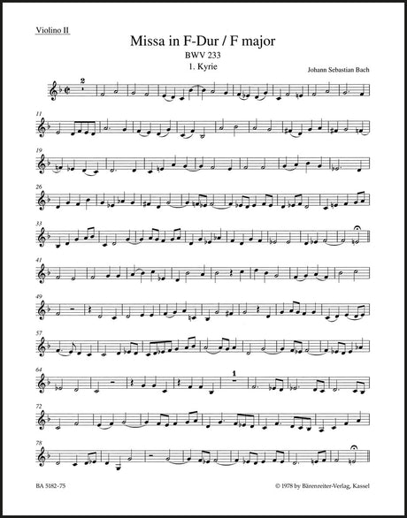 Bach: Mass in F Major, BWV 233