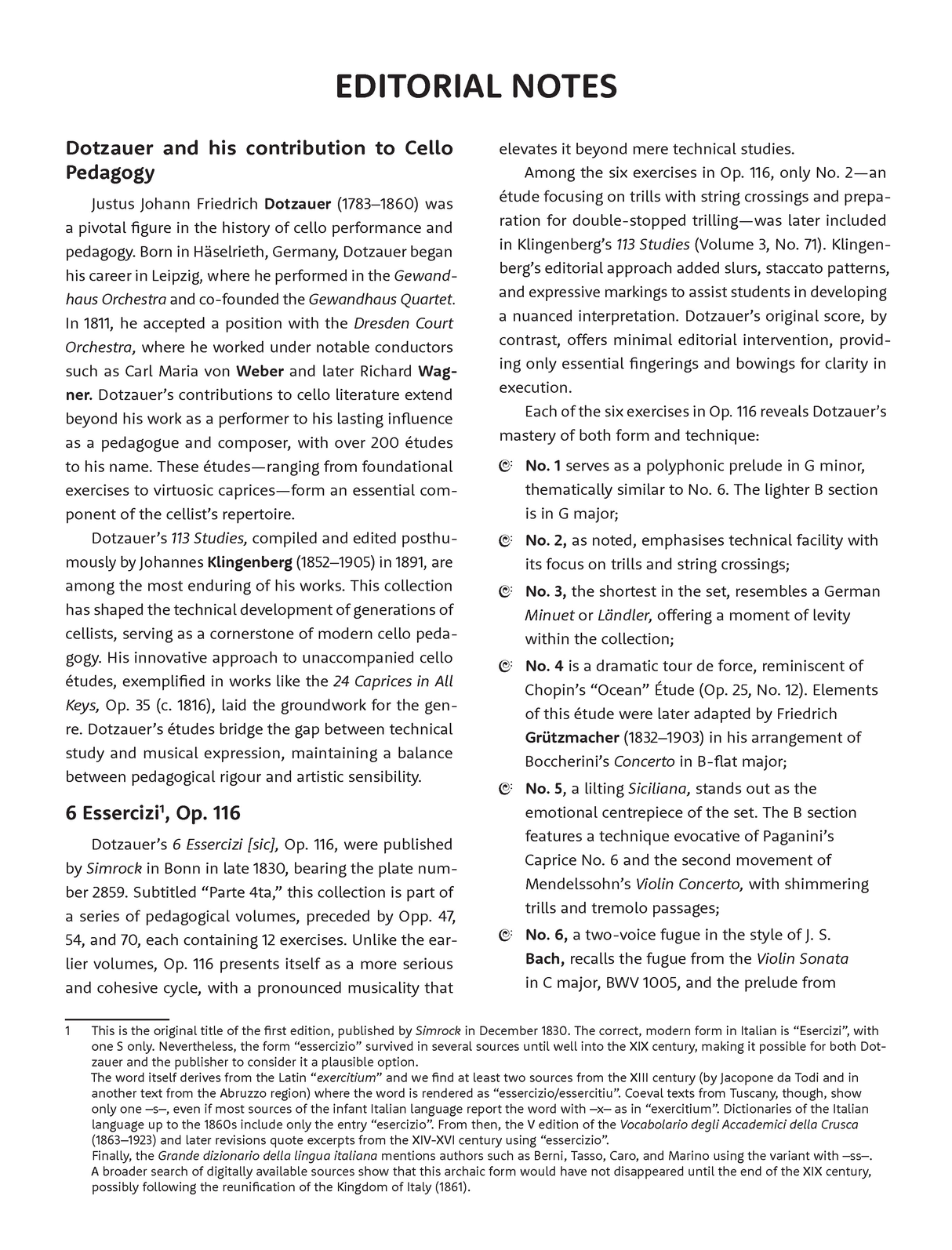 Dotzauer: Six Exercises, Op. 116 (Book 4)