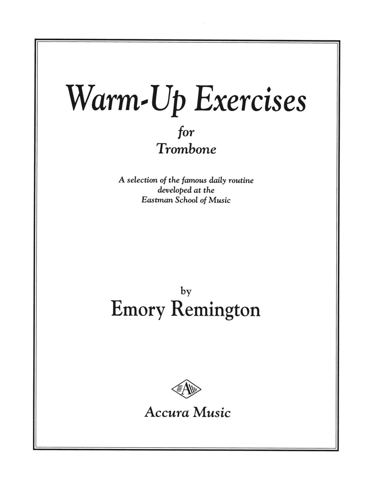 Remington: Warm-Up Exercises for Trombone