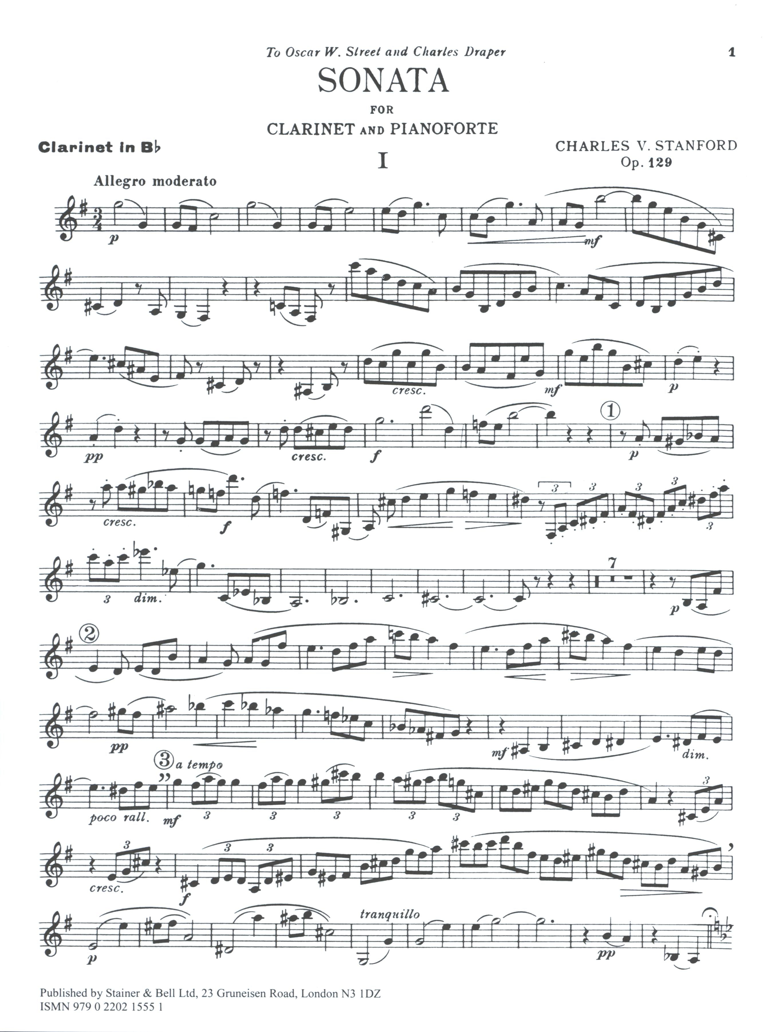 Stanford: Clarinet Sonata, Op. 129 – Ficks Music