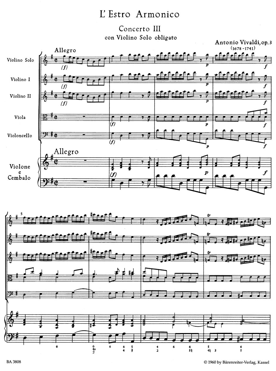 Vivaldi: Violin Concerto No. 3, RV 310 – Ficks Music