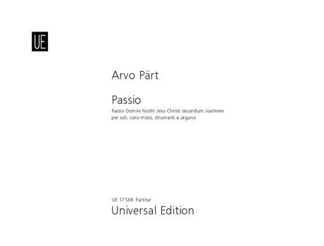 Pärt: Passio Domini nostri Jesu Christi secundum Joannem