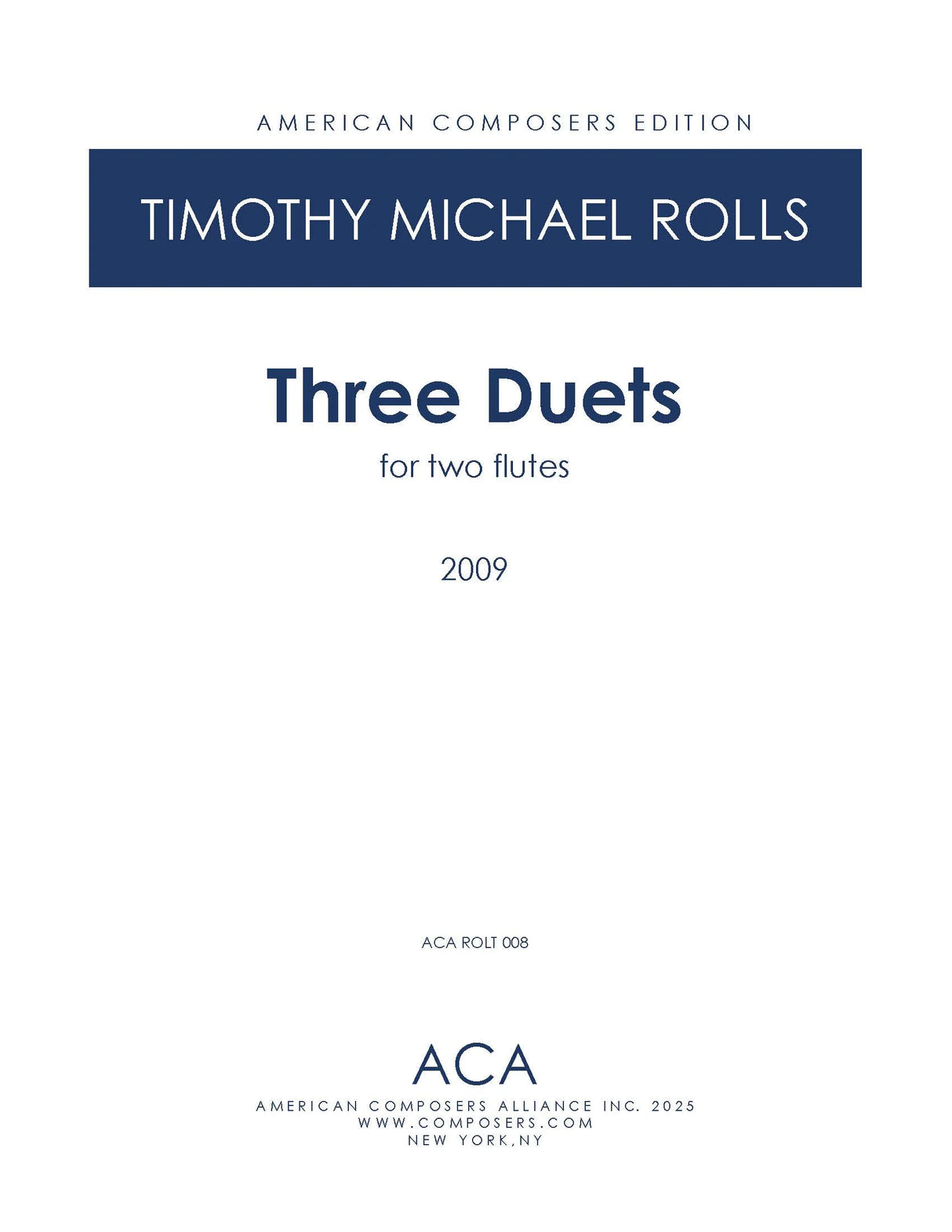 Rolls: 3 Flute Duets