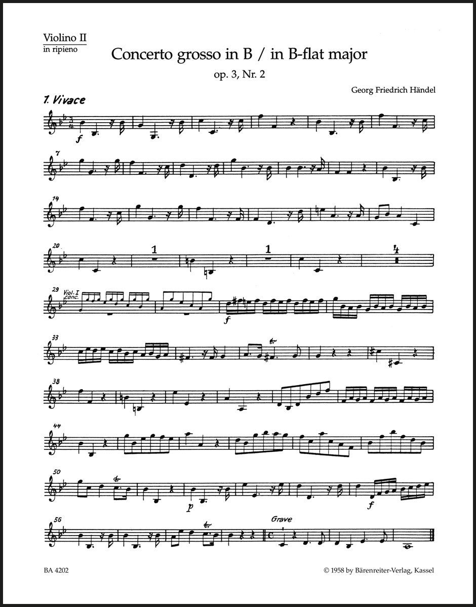 Handel: Concerto grosso in B-flat Major, HWV 313, Op. 3, No. 2