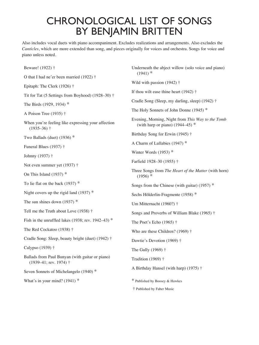 Britten: Collected Songs