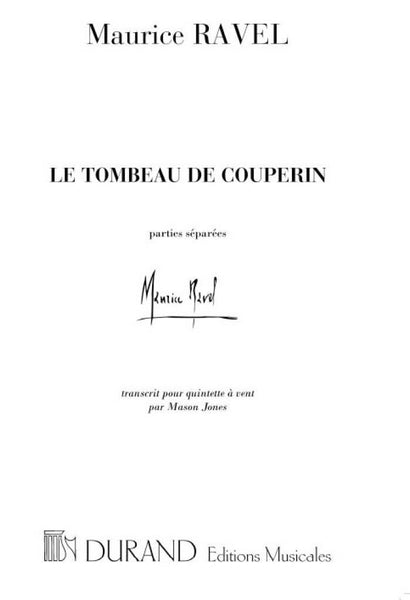 Ravel: Le tombeau de Couperin (arr. for wind quintet) – Ficks Music