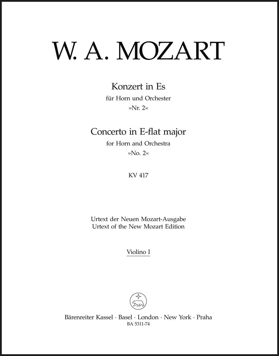 新モーツァルト全集 IX/25 Klaviersonaten Band2 Mozart: Horn Concerto No. 2 in E-flat Major, K. 417 – Ficks Music