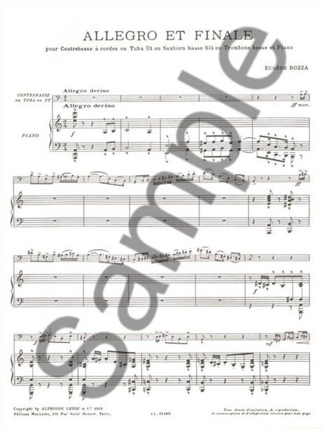 Bozza: Allegro and Finale